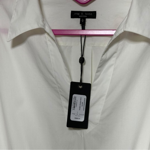 NWT Rag & Bone Joan Poplin Back Cutout Maxi Dress Ivory White Cotton Size L - Picture 5 of 12